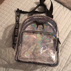 VS pink clear backpack